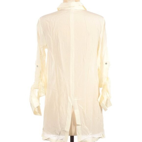 Line & Dot 100% Silk Long Sleeve Blouse Top Medium - Picture 2 of 2